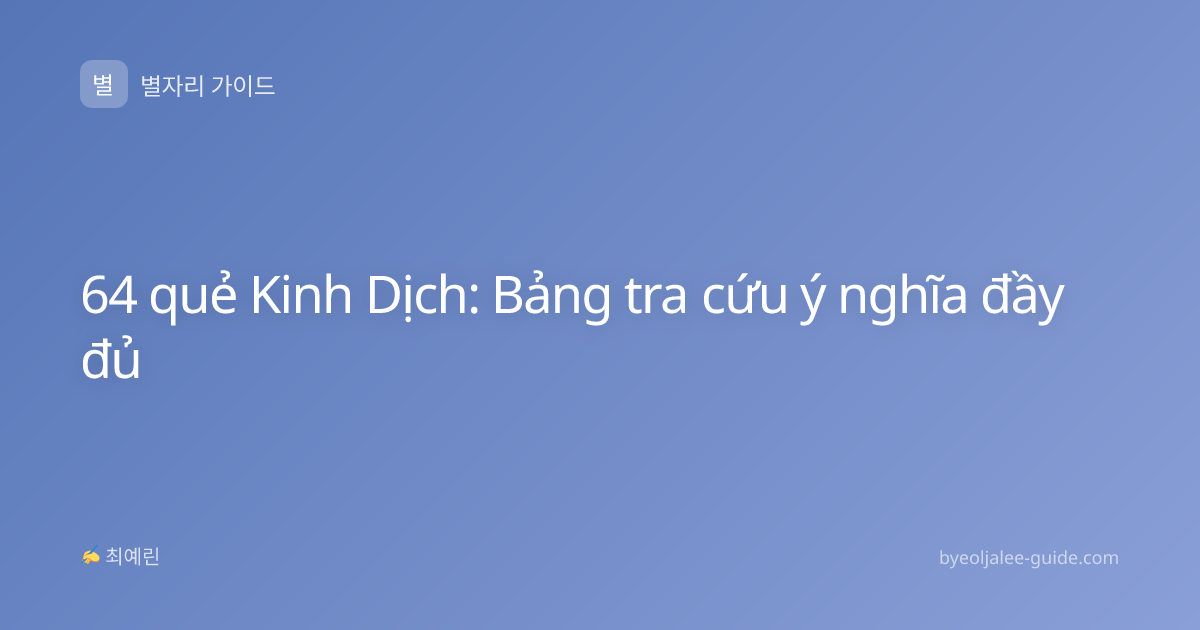 64 quẻ Kinh Dịch: Bảng tra cứu ý nghĩa đầy đủ